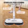 VEVOR Cordless Electric Mop, Up to 70 mins Powerful Battery, Electric Spin Mop with Dual Spinning Heads, 4 Microfiber Pads & 2 Floor Scrubber Pads