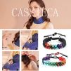 3 Pcs 7 Chakra Bracelet Womens Reiki Stone Rope Braided Bracelet Gemstone Beads Bracelet Crystal Stone Lava Stone Bracelet Diffuser Bracelets for Yoga