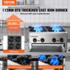 VEVOR Commercial Gas Stove with 4 Burners, Propane and Natural Gas Countertop Cooking Stove Range, Stainless Steel Gas Hot Plate