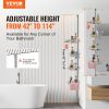 VEVOR Shower Corner Caddy Tension Pole, 42" to 114" High, Multi-Functional Shower Tension Pole with Strong Load-Bearing Tray