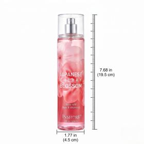 Fragrance Body Mist - Large Size 8 Fl. Oz,236 Ml - Refreshing Scented Mist With Aloe & Vitamin E For Daily Hydration (Option: JAPANESE CHERRY)