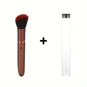 Electric Massage Stick And Beauty Vibration Massager Doubling As Makeup Blush Brush (Option: Red storage box)