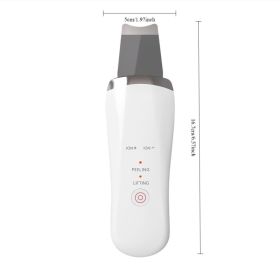 Electric Ultrasonic Skin Scrubber Face Spatula Home Ultrasonic Skin Scrubber Facial Cleaner Handheld Mini Derma Galvanica Tightening Face Scrubbe (Option: Wihie)