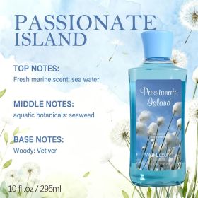 12 Scents,10 Oz. Unisex Shower Gel,body Wash. Large Size, Gently Cleanses And Moisturizes, Enriched With Aloe Vera And Vitamin E. Floral, Fruity, (Option: Passionate Island)