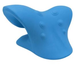 Multifunctional Manual Six-wheel Neck Massager Massage Relieve Roller Massage Tool (Option: Cshaped pillow blue)