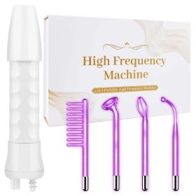 High Frequency Wand 'C Violet Portable Skin Therapy Machine For Anti-Aging - Skin Tightening - Wrinkle Reducing - Dark Circles - 4 In 1 (Option: Purple)