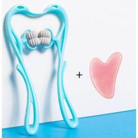 Multifunctional Manual Six-wheel Neck Massager Massage Relieve Roller Massage Tool (Option: Blue4 rollers suit)