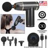 Percussion Massage Gun USB Type C Rechargeable Deep Tissue Vibration Massager Handheld Leg Body Cordless Massager w/ 4 Interchangeable Heads 8 Intensi