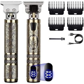 Professional Hair Clippers Trimmer Mens Barber Hair Cutting Kit Machine Cordless (Option: A)
