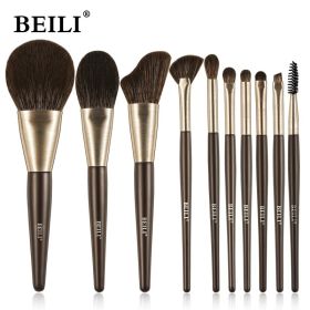 Beili Christmas Gift Makeup Brush Set Of 10, Kabuki Brushes With Synthetic Hair For Foundation, Concealer, And Eyeshadow. (Option: MA10)