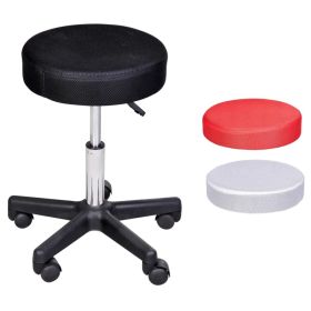 Salon Spa Stool Adjustable Height Rolling Chair Multi Color Comfort Double Nets Cloth Sponge (Option: Black, White, Red)