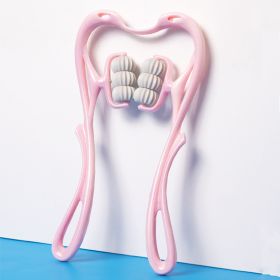 Multifunctional Manual Six-wheel Neck Massager Massage Relieve Roller Massage Tool (Option: Pink)